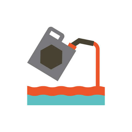 Industrial tank and sea design, Pollution factory environment dirty danger industry plant chemical and toxic theme Vector illustrationのイラスト素材