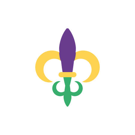 Mardi gras fleur de lis design, Party carnival decoration celebration festival holiday fun new orleans and traditional theme Vector illustrationのイラスト素材