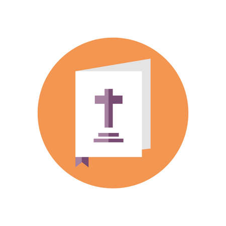holy bible icon over white background, block style, vector illustrationのイラスト素材