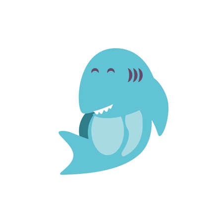 Cute shark cartoon design, Animal zoo life nature character childhood and adorable theme Vector illustrationのイラスト素材