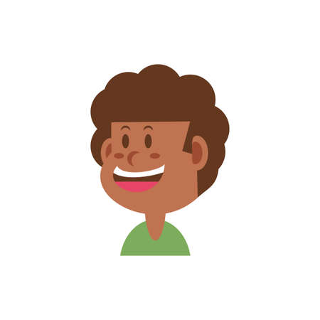 boy cartoon with brown hair design, Kid childhood little people lifestyle casual person cheerful and cute theme Vector illustrationのイラスト素材