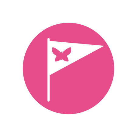 Butterfly inside flag design of Zero discrimination day awareness help support campaign love life care and solidarity theme Vector illustrationのイラスト素材