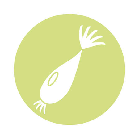 radish icon over white background, block style, vector illustrationのイラスト素材