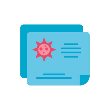 sickness card over white background, flat style icon, vector illustrationのイラスト素材