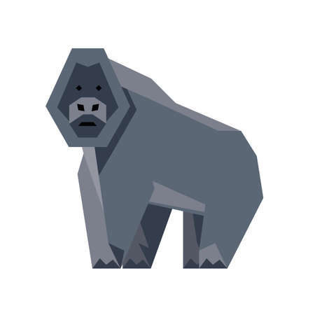 gorilla geometric wild animals on white background vector illustration designのイラスト素材