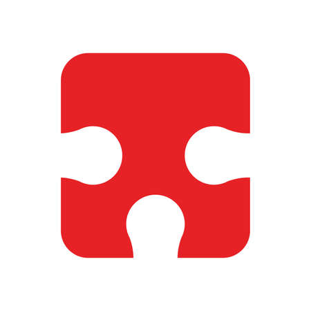 jigsaw puzzle piece on white background vector illustrationのイラスト素材