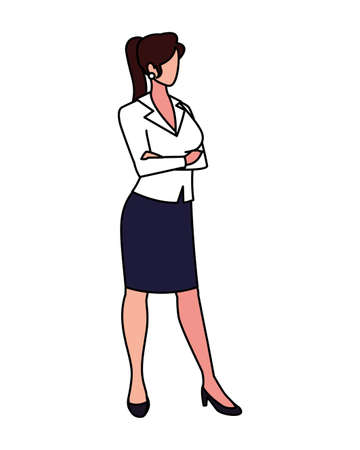 businesswoman standing on white background vector illustration designのイラスト素材