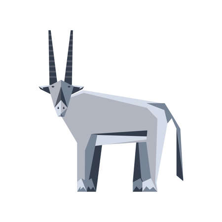 geometric wild animals on white background vector illustration designのイラスト素材