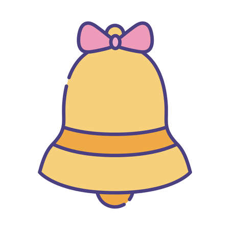 Bell flat style icon design, Ring alert alarm call jingle handbell object sound and music theme Vector illustrationのイラスト素材