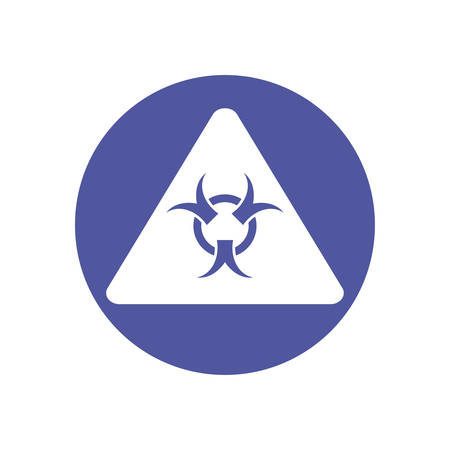 biohazard sign icon over white background, block style and colorful design, vector illustrationのイラスト素材