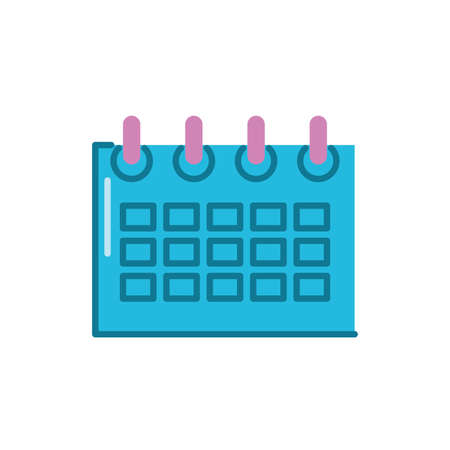 calendar over white background, flat style icon, vector illustrationのイラスト素材