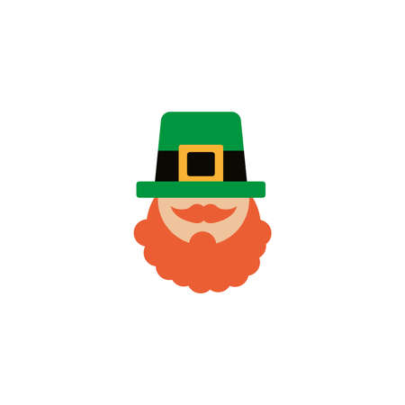 leprechaun face with hat, flat style icon vector illustration designのイラスト素材