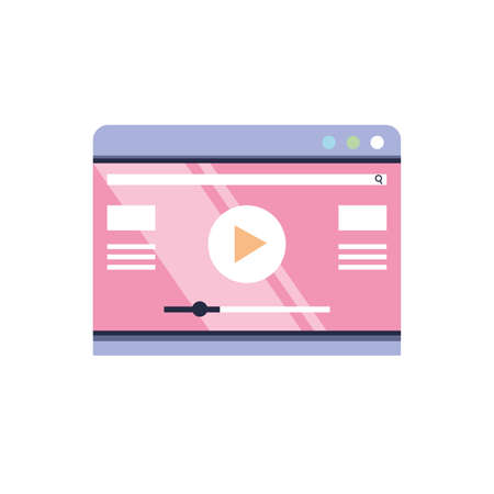 laptop computer with play button on the screen vector illustration designのイラスト素材