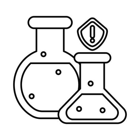 chemical laboratory test tubes, line style icon vector illustration designのイラスト素材