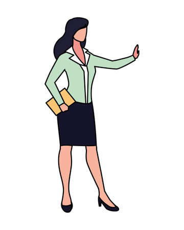 businesswoman standing on white background vector illustration designのイラスト素材