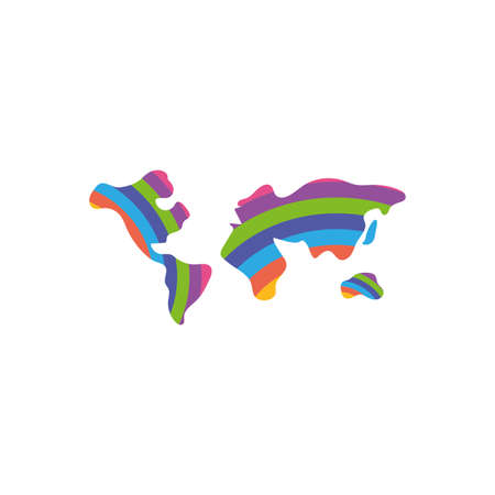 Isolated world maps, flat style icon vector illustration designのイラスト素材
