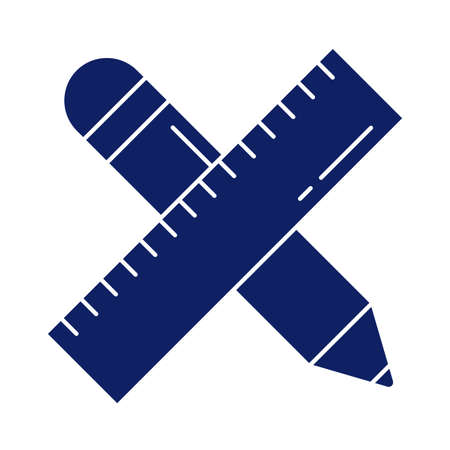 school rule with pen, silhouette style icon vector illustration designのイラスト素材