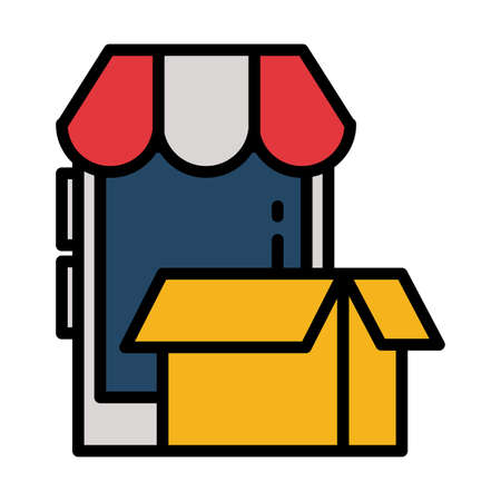 smartphone screen with striped tent on white background vector illustration designのイラスト素材