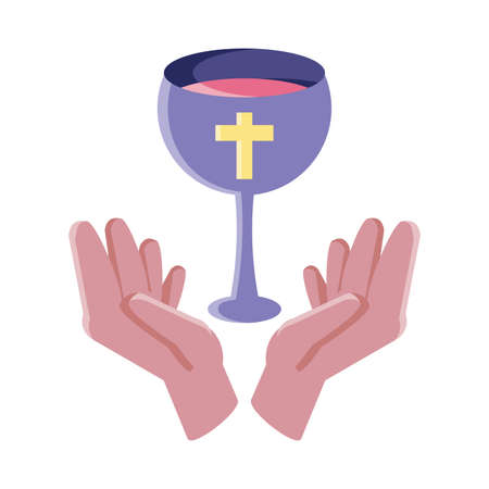 eucharist symbols of bread and wine vector illustration designのイラスト素材