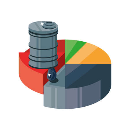 crude oil price decrease, oil prices dropping vector illustration designのイラスト素材