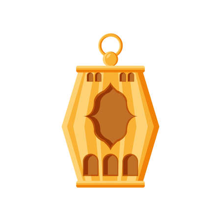 illuminated lamp on ramadan kareem on white background vector illustration designのイラスト素材