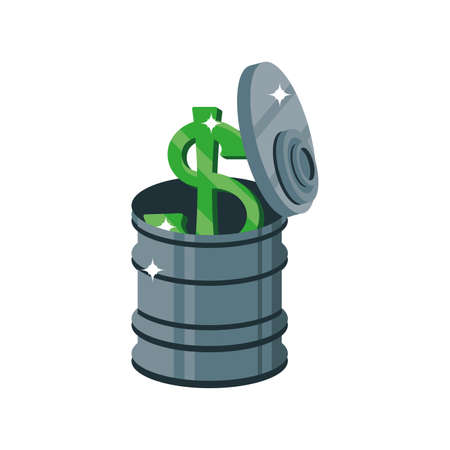 barrel of oil with money, profit vector illustration designのイラスト素材