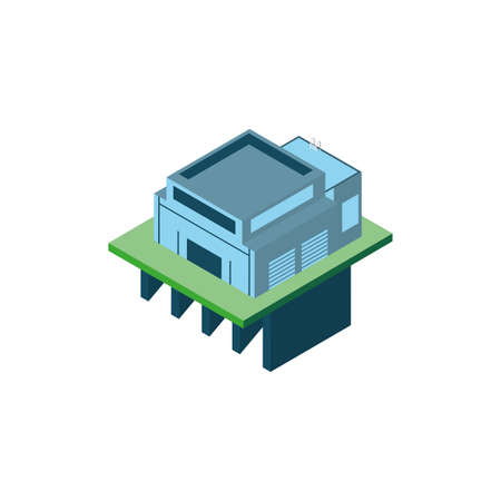Isometric grey building design, City architecture urban modern downtown contemporary metropolis exterior and construction theme Vector illustrationのイラスト素材