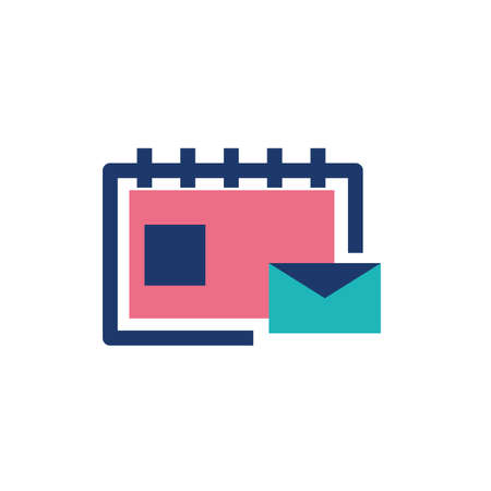 Envelope and calendar design, Message email mail letter marketing communication card and document theme Vector illustrationのイラスト素材