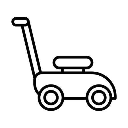 lawn mower , line style icon vector illustration designのイラスト素材