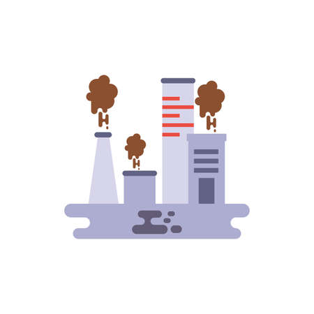 factory with smoke design, Industry plant building industrial construction job work technology and manufacturing theme Vector illustrationのイラスト素材