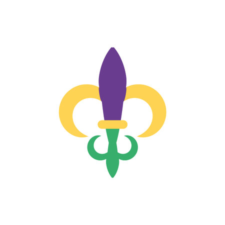 Mardi gras fleur de lis design, Party carnival decoration celebration festival holiday fun new orleans and traditional theme Vector illustrationのイラスト素材