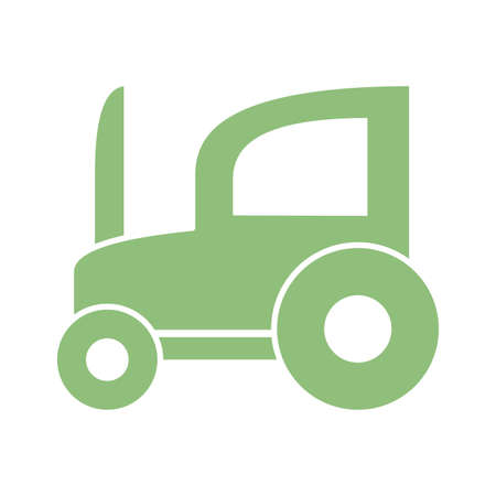 farm tractor icon over white background, silhouette style, vector illustrationのイラスト素材