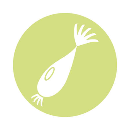 radish icon over white background, block style, vector illustrationのイラスト素材