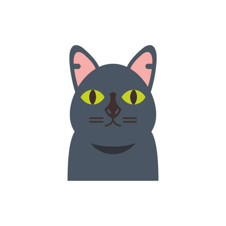 Cute black cat cartoon design, Animal pet kitten domestic feline kitty mammal beautiful and portrait theme Vector illustrationのイラスト素材