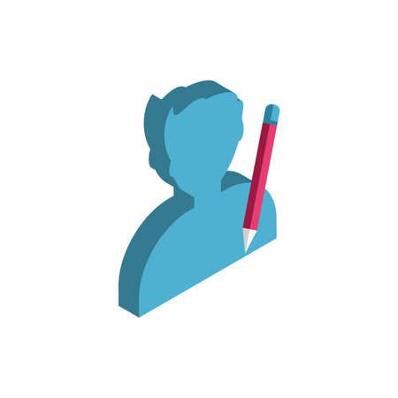 Man avatar profile and pencil design of Person social communication human user partnership member and figure theme Vector illustrationのイラスト素材