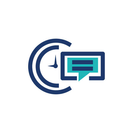 Communication bubble and clock design, Message discussion conversation talk and technology Vector illustrationのイラスト素材