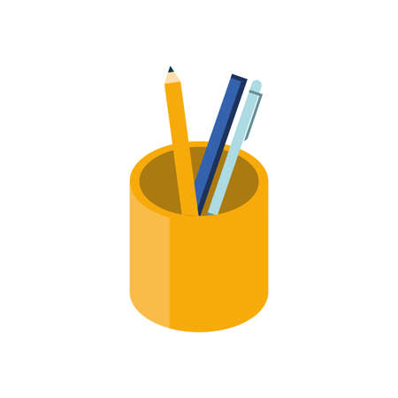 Pencils inside mug design, Tool write office object instrument equipment draw art and learn theme Vector illustrationのイラスト素材