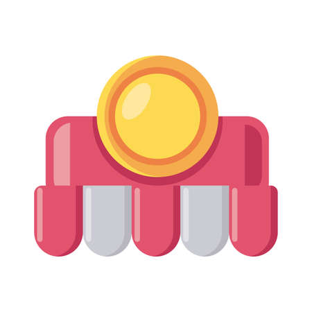 coin with shop on white background vector illustration designのイラスト素材