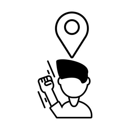 man protesting on a white background vector illustration designのイラスト素材