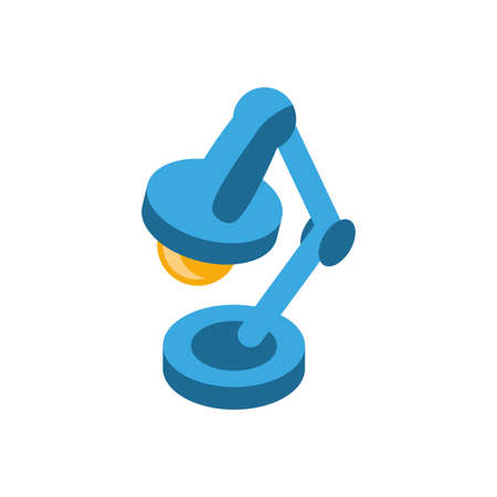 Desk lamp design, Home office object light electric device power electricity tool and instrument theme Vector illustrationのイラスト素材