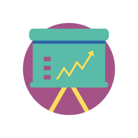 Increase arrow over board design, workflow infographic data information business analytics and visual presentation theme Vector illustrationのイラスト素材