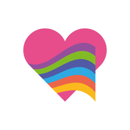 flag inside heart of zero discrimination day, flat style icon vector illustration designのイラスト素材