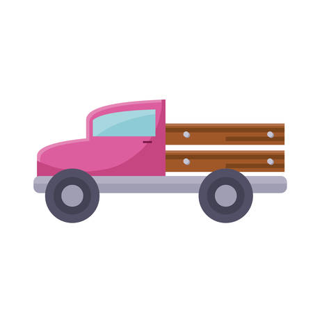gardening pickup icon over white background, flat detail style, vector illustrationのイラスト素材