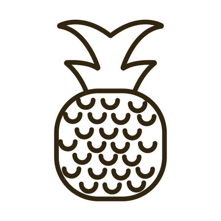 pineapple on white background, line style icon vector illustration designのイラスト素材