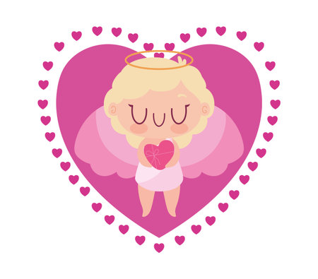 Girl cupid cartoon design of love passion romantic valentines day wedding decoration and marriage...