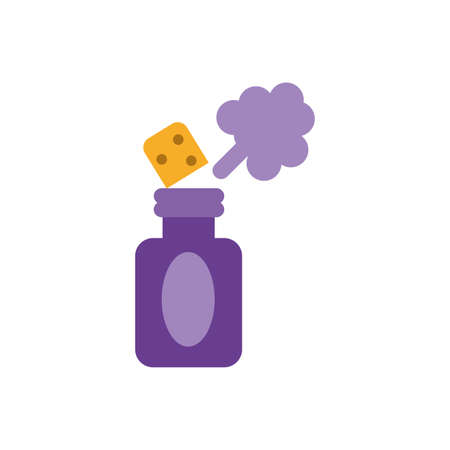 spray prank bottle over white background, flat style icon, vector illustrationのイラスト素材