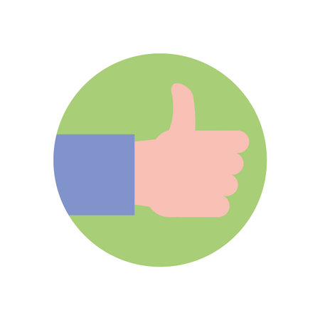 Thumb up design, Social media multimedia communication digital marketing internet web and connect theme Vector illustrationのイラスト素材