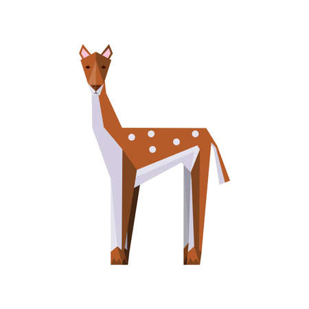 fawn geometric wild animals on white background vector illustration designのイラスト素材