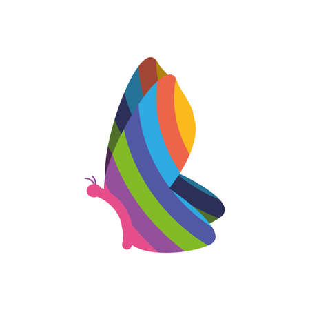 Cute butterfly silhouette, flat style icon vector illustration designのイラスト素材