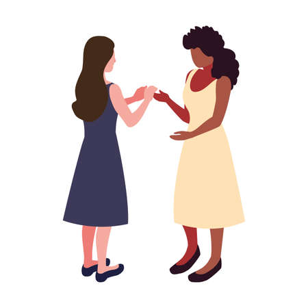 businesswomen with various views, poses and gestures vector illustration designのイラスト素材